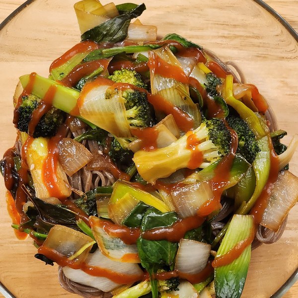 Korean Buckwheat Soba Stir Fry