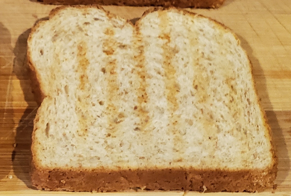 Grill bread on one side only